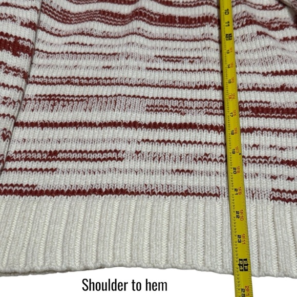 NEW Marine Layer Amy Mock Neck Sweater Color Chili Cream Marl Stripe Cozy Size M - Picture 12 of 12